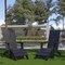 Flash Furniture Black Modern Adirondack Chairs & Ottomans, PK2 2-JJ-C14509-14309-BK-GG - alternate 1